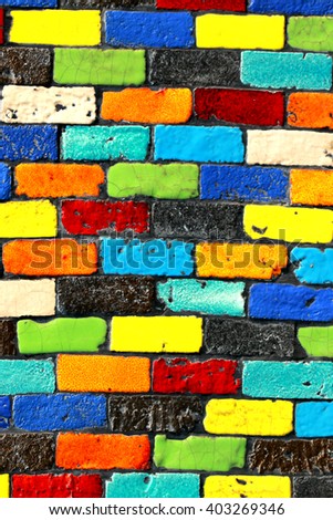 Rainbow Colourful Brick Wall Background Stock Photo 83239696 - Shutterstock