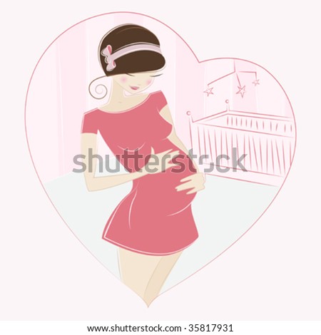 Pregnant Woman Vector Stock Vector 35817931 - Shutterstock