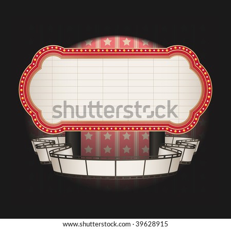 Theatre Marquee Movie Theme Objects Composition Stock Vector 71263060 ...