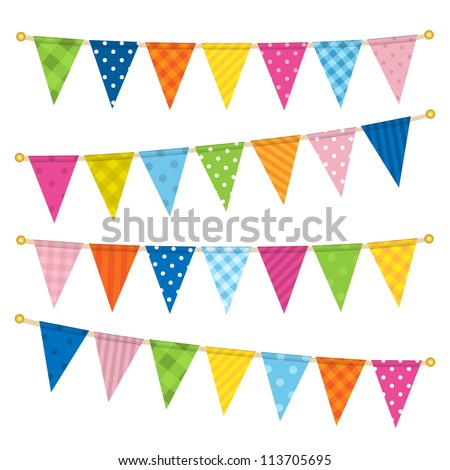 Vector Triangle Bunting Flags Stock Vector 113705695 - Shutterstock