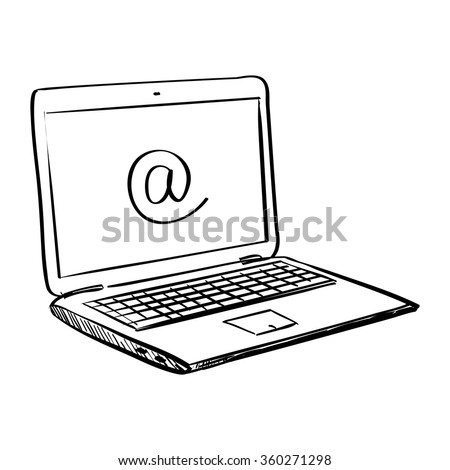 Hand Draw Doodle Laptop Stock Vector 360271298 - Shutterstock