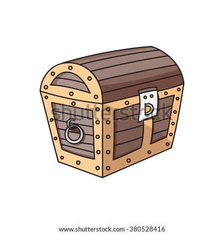 Opened Wooden Chest Treasures Vintage Sketch Stock Vector 508206712 ...