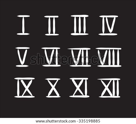 set roman numerals handdrawn stock vector 335198885 shutterstock