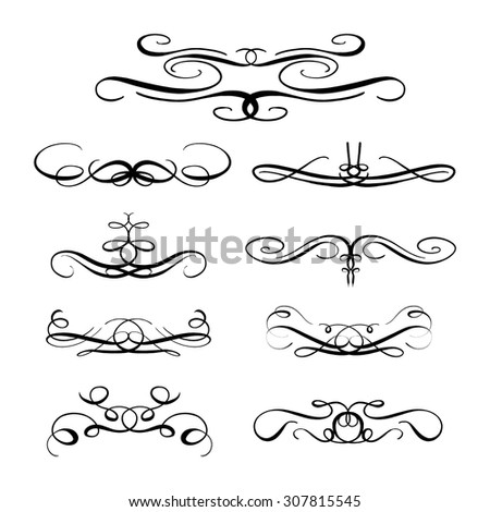 Set Elegant Flourishes Your Design Stock Vector 307815545 - Shutterstock