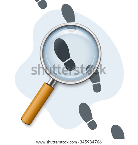 Footprints Through Magnifying Glass Stock Vector 324256646 - Shutterstock