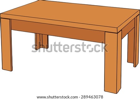 Wooden Table Isolated On White Background Stock Vector 289463078