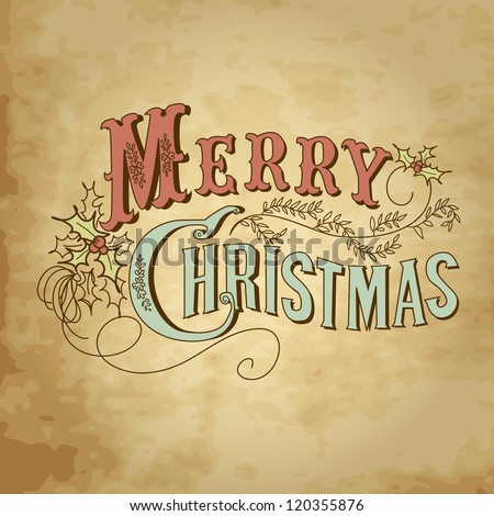 Vintage Christmas Mistletoe Stock Vector 121069834 - Shutterstock