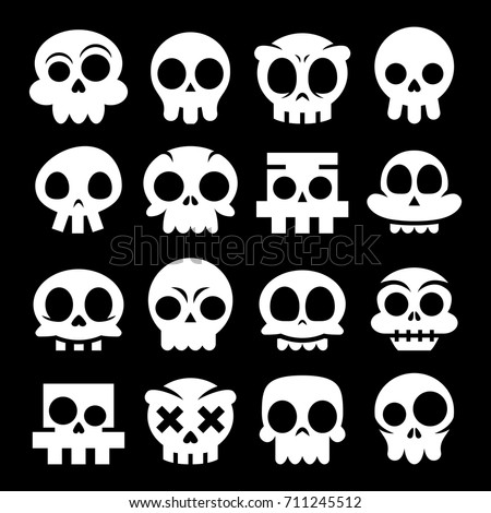 halloween vector cartoon skull icons mexican white cute sugar skulls design set dia de - Halloween Dia halloween vector cartoon skull icons mexican white cute sugar skulls design set dia de - Halloween Dia