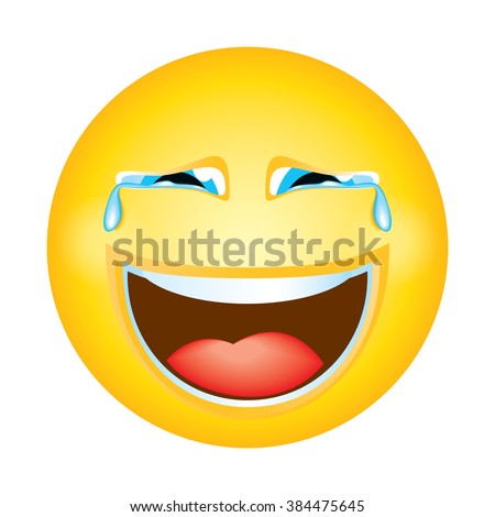 Emoji Emoticon Tears Laughing Expression Face Stock Vector 384475645 ...