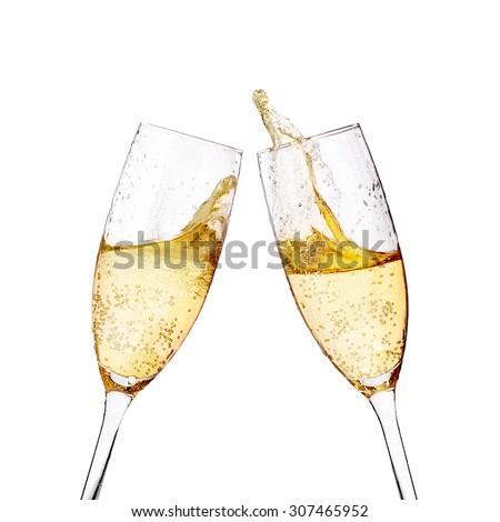 Two elegant champagne glasses