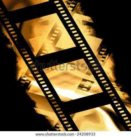 Old Film Strip On Black Gold Stock Illustration 24208933 - Shutterstock