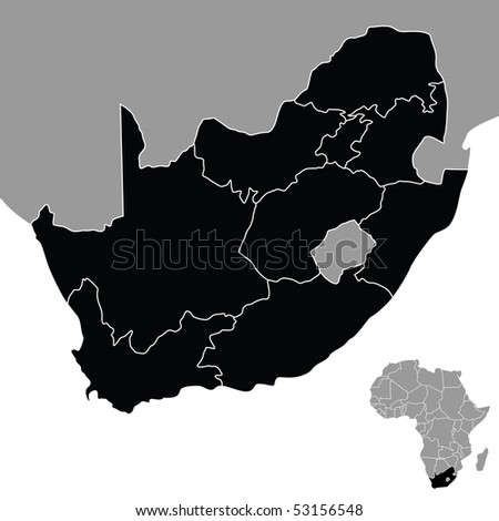 Vector Map South Africa Stock Vector (Royalty Free) 53156548 - Shutterstock