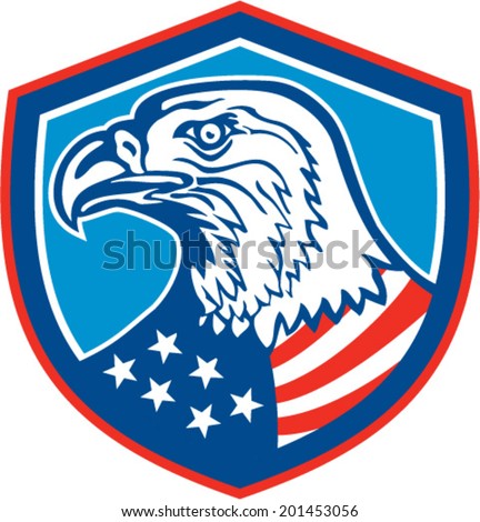 American Eagle Against Usa Flag Background Stock Vector 208876750 ...