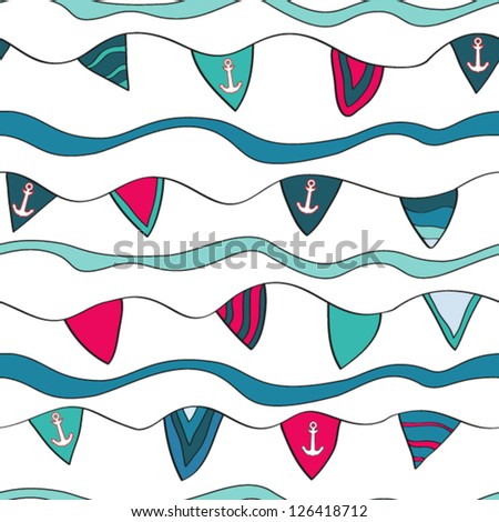 Seamless Sailboat Pattern Stock Vector 69051247 Shutterstock