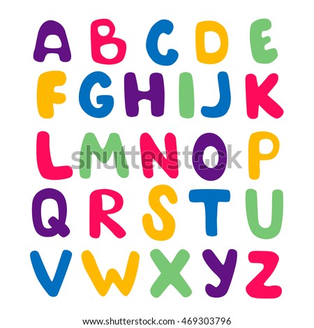 Three Dimension Colorful Alphabet Set Stock Vector 83879923 - Shutterstock