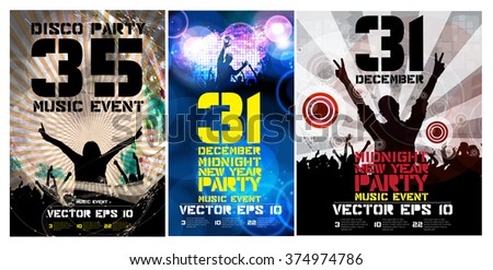 New year party, poster, vector