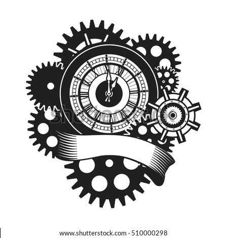 Vector Illustration Clock Face Surrounded By Stock Vector 510000298 ...