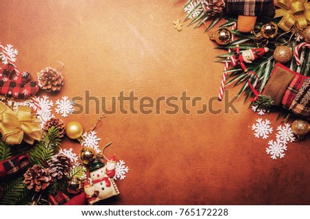 christmas and newyear concept with arrange of decorating items on wooden top with free copy space - Free Christmas Images To Copy christmas and newyear concept with arrange of decorating items on wooden top with free copy space - Free Christmas Images To Copy