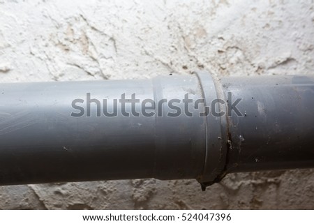 stock photo sewer pipes in home basement system of gray sanitary pipes in old house 524047396