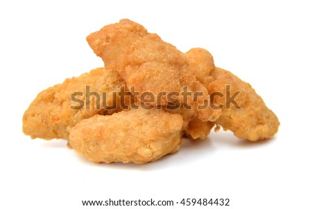 Deep fry frozen breaded chicken strips