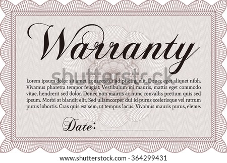 Red Warranty Certificate Template Excellent Design Stock Vector (Royalty  Free) 633700610