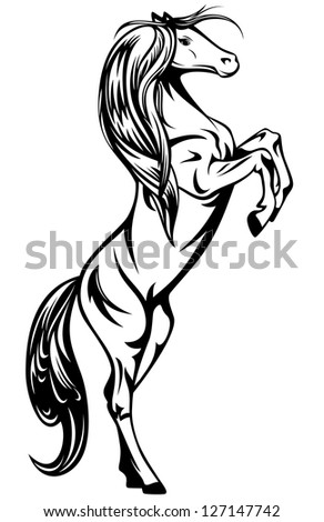 Prancing Horse Outline clip art Free Vector / 4Vector