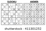 sudoku puzzle game. vector... | Shutterstock .eps vector #411301252