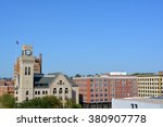 View of the city hall and buildings of downtown Sioux City, Iowa.
