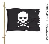 Torn Pirate Flag With White...