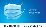 surgical blue face mask  vector ... | Shutterstock .eps vector #1733921648