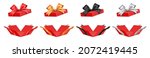 vector set of unfolded red gift ... | Shutterstock .eps vector #2072419445