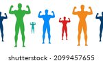 colorful silhouette men... | Shutterstock .eps vector #2099457655