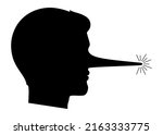 liar man with a long nose ... | Shutterstock .eps vector #2163333775