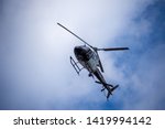 Small photo of Northridge, CA / United States - May 27, 2019: LAPD Air Unit and Patrol Units respond to brandishing/ADW call in suburban neighborhood.