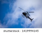 Small photo of Northridge, CA / United States - May 27, 2019: LAPD Air Unit and Patrol Units respond to brandishing/ADW call in suburban neighborhood.