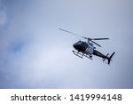 Small photo of Northridge, CA / United States - May 27, 2019: LAPD Air Unit and Patrol Units respond to brandishing/ADW call in suburban neighborhood.