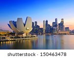 Singapore Sunset City Skyline...