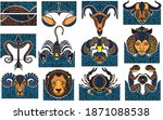 set of zodiac signs icons.... | Shutterstock .eps vector #1871088538