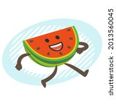 cartoon watermelon character... | Shutterstock .eps vector #2013560045