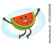 cartoon watermelon character... | Shutterstock .eps vector #2013560048