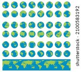 earth globes set. planet earth... | Shutterstock .eps vector #2100583192