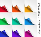 vector set of curled colored... | Shutterstock .eps vector #1059237548