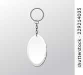 blank oval keychain with ring... | Shutterstock . vector #229214035