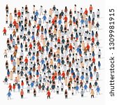 large group of people on white... | Shutterstock .eps vector #1309981915