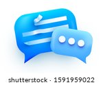 3d chat bubble. talk  dialogue  ... | Shutterstock .eps vector #1591959022
