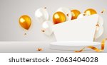 scene podium with golden... | Shutterstock .eps vector #2063404028