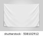 hanging empty white flag. blank ... | Shutterstock .eps vector #508102912