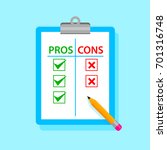 pros and cons tablet with... | Shutterstock .eps vector #701316748