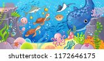 undersea world. cute cartoon... | Shutterstock .eps vector #1172646175