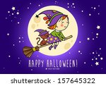 halloween vector card with... | Shutterstock .eps vector #157645322
